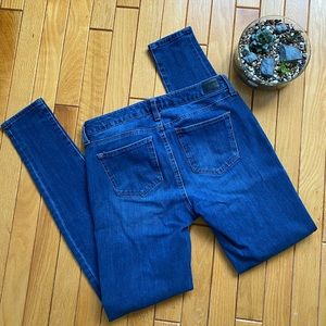 Mid rise skinny jean in super soft and stretchy denim with five pocket styling.